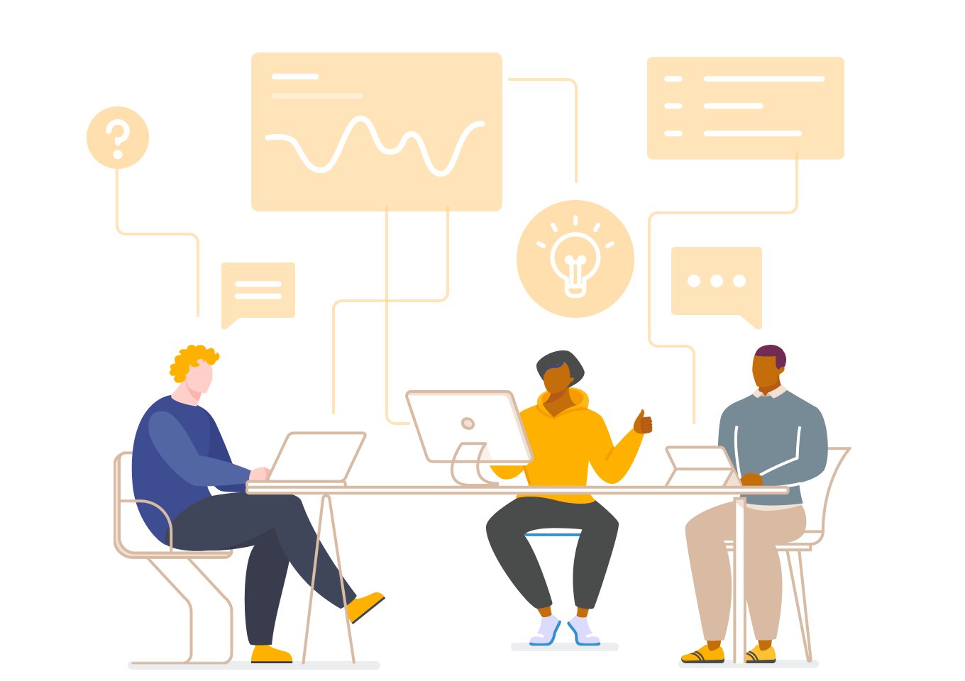 Illustration - a group of software experts